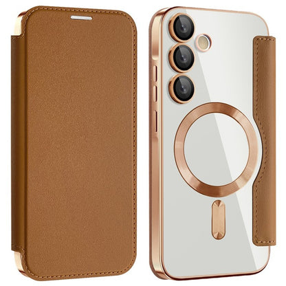 MagSafe-etui til Samsung Galaxy A35 5G A356, Techsuit, SmartMag Book, Brun