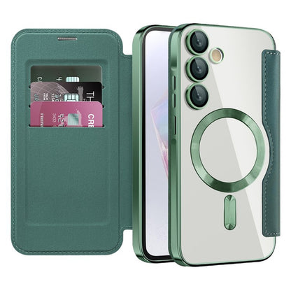 MagSafe-etui til Samsung Galaxy A35 5G A356, Techsuit, SmartMag Book, Grøn