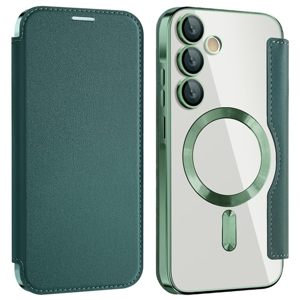 MagSafe-etui til Samsung Galaxy A35 5G A356, Techsuit, SmartMag Book, Grøn