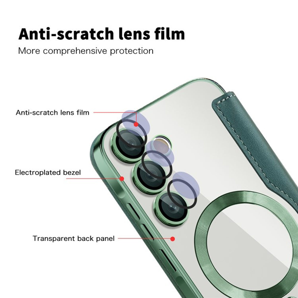 MagSafe-etui til Samsung Galaxy A35 5G A356, Techsuit, SmartMag Book, Grøn