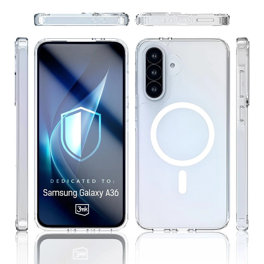 MagSafe-etui til Samsung Galaxy A36 A366, 3MK, Armor MagCase, Transparent
