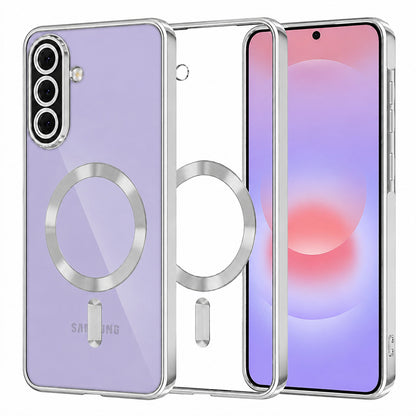 MagSafe-etui til Samsung Galaxy A37 5G, Techsuit, Luxury Crystal, Sølv