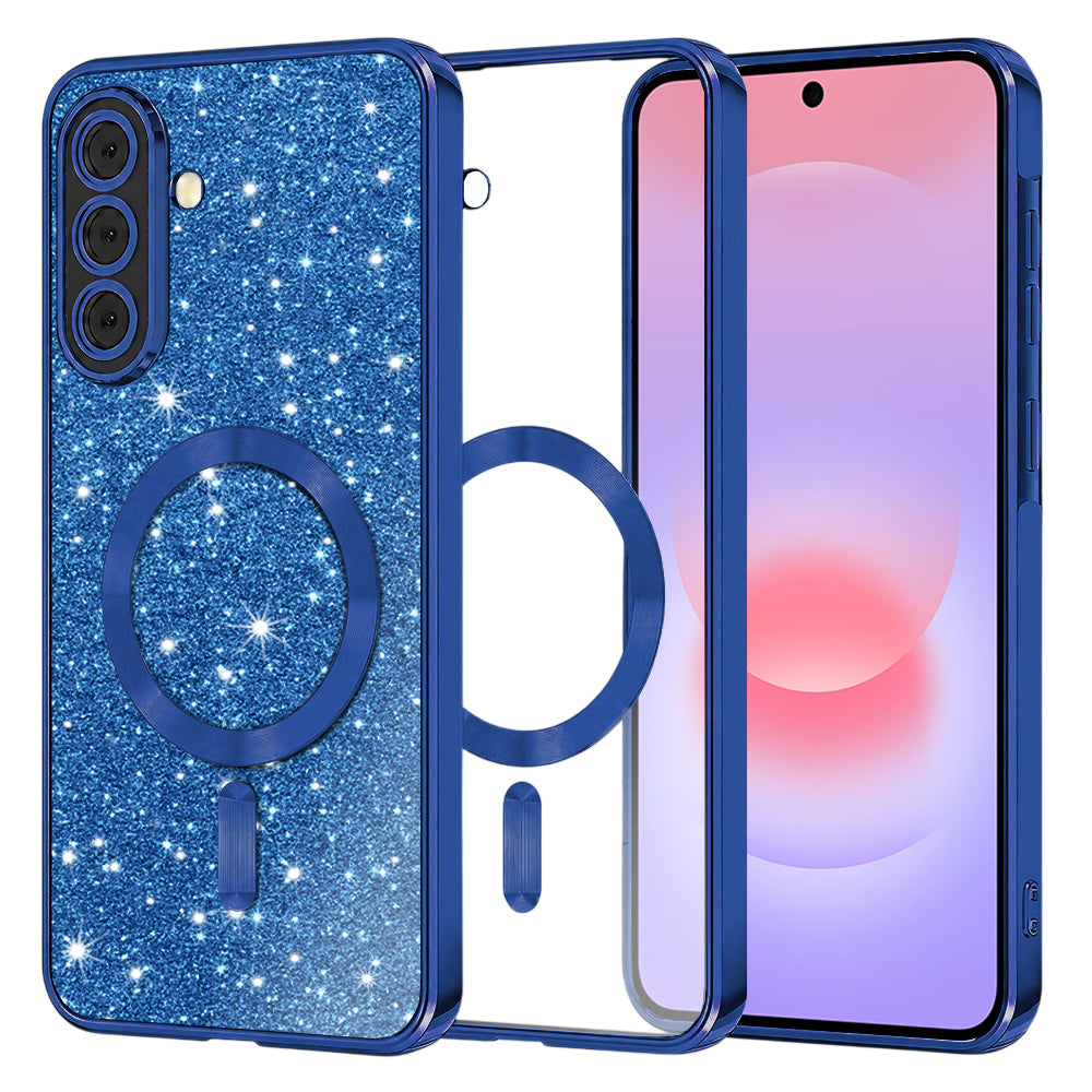 MagSafe-etui til Samsung Galaxy A37 5G, Techsuit, Luxury Glitter, Mørkeblå