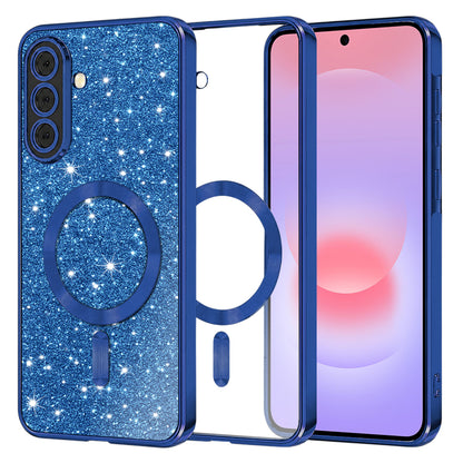 MagSafe-etui til Samsung Galaxy A37 5G, Techsuit, Luxury Glitter, Mørkeblå