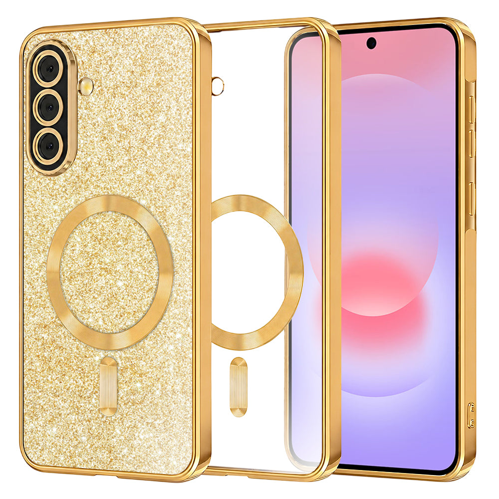 MagSafe-etui til Samsung Galaxy A37 5G, Techsuit, Luxury Glitter, Guld