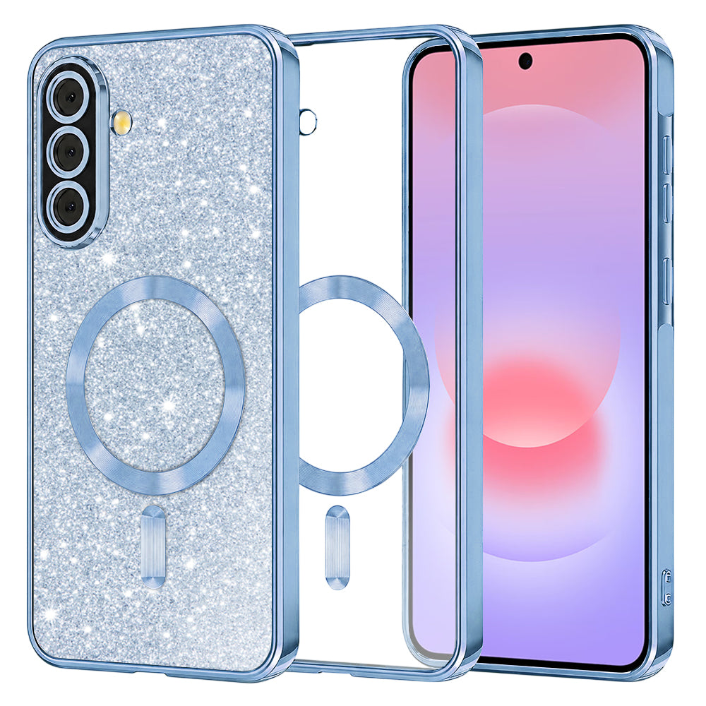 MagSafe-etui til Samsung Galaxy A37 5G, Techsuit, Luxury Glitter, Blå