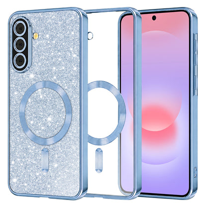 MagSafe-etui til Samsung Galaxy A37 5G, Techsuit, Luxury Glitter, Blå