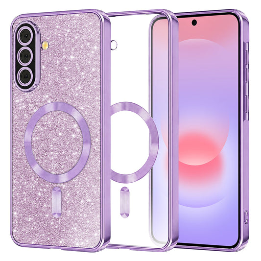 MagSafe-etui til Samsung Galaxy A37 5G, Techsuit, Luxury Glitter, Lys lilla