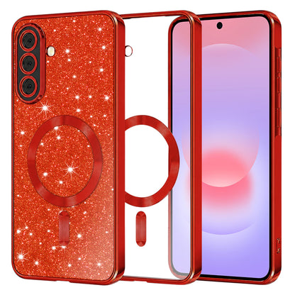 MagSafe-etui til Samsung Galaxy A37 5G, Techsuit, Luxury Glitter, Rød