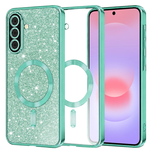 MagSafe-etui til Samsung Galaxy A37 5G, Techsuit, Luxury Glitter, Lysegrøn