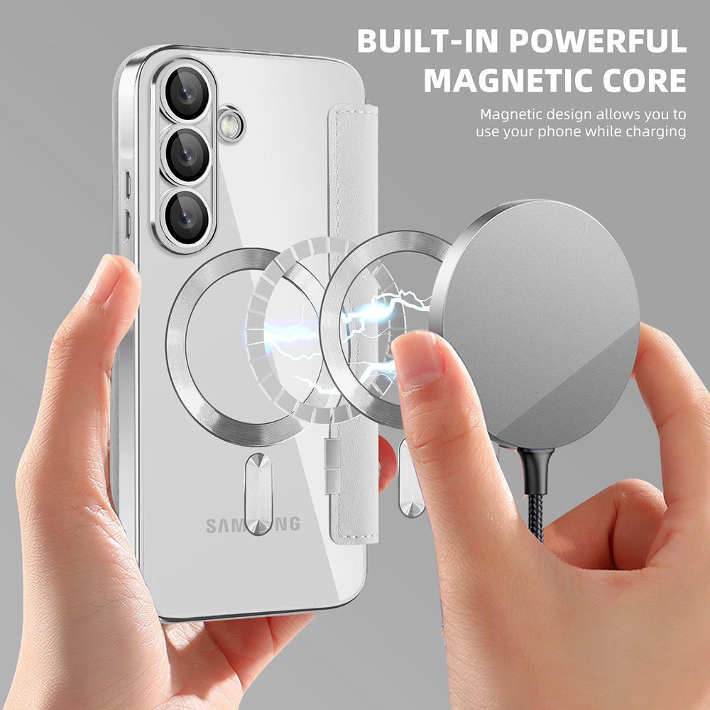 MagSafe cover til Samsung Galaxy A37 5G, Techsuit, SmartMag Book, Grå