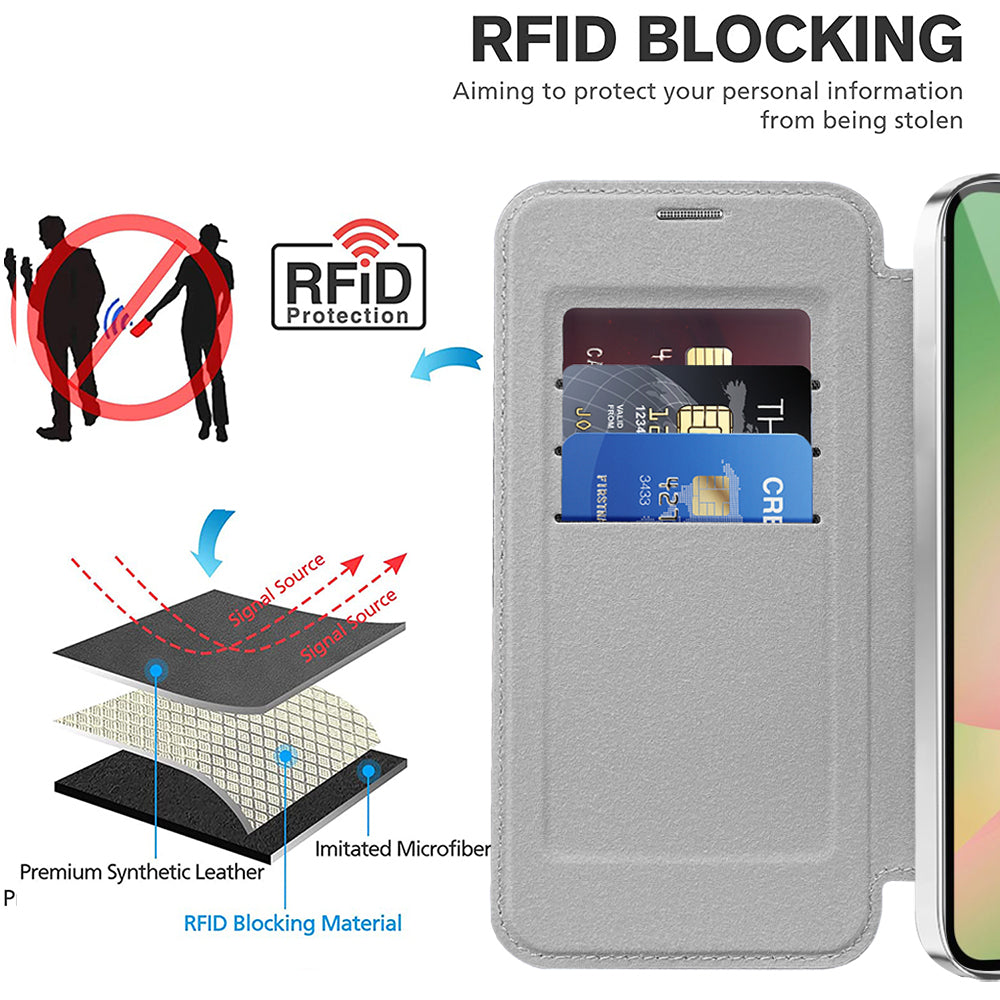 MagSafe cover til Samsung Galaxy A37 5G, Techsuit, SmartMag Book, Grå