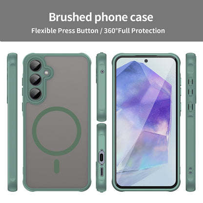 MagSafe Case for Samsung Galaxy A55 5G A556, Techsuit, HaloFrost II, Green