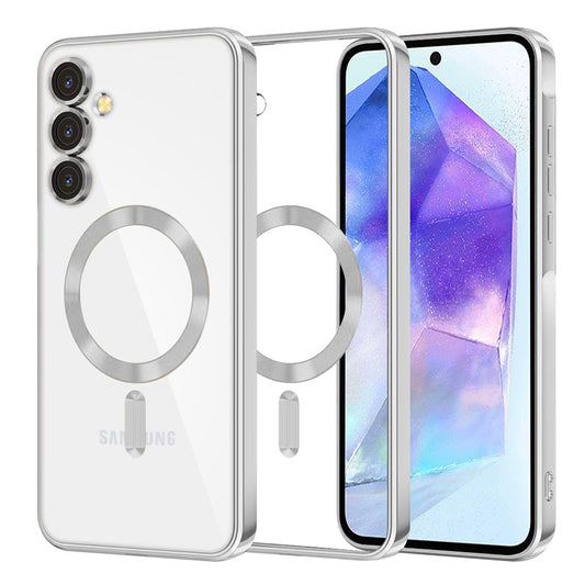 MagSafe-etui til Samsung Galaxy A55 5G A556, Techsuit, Luxury Crystal, Sølv