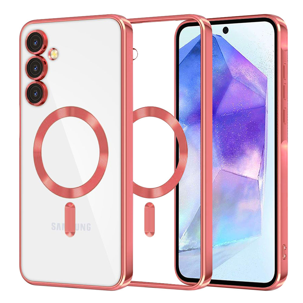 MagSafe-etui til Samsung Galaxy A55 5G A556, Techsuit, Luxury Crystal, Rød