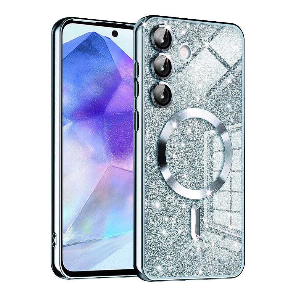 MagSafe-etui til Samsung Galaxy A55 5G A556, Techsuit, Luxury Glitter, Blå