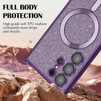MagSafe-etui til Samsung Galaxy A55 5G A556, Techsuit, Luxury Glitter, Sort