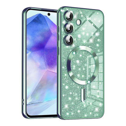 MagSafe-etui til Samsung Galaxy A55 5G A556, Techsuit, Luxury Glitter, Lysegrøn