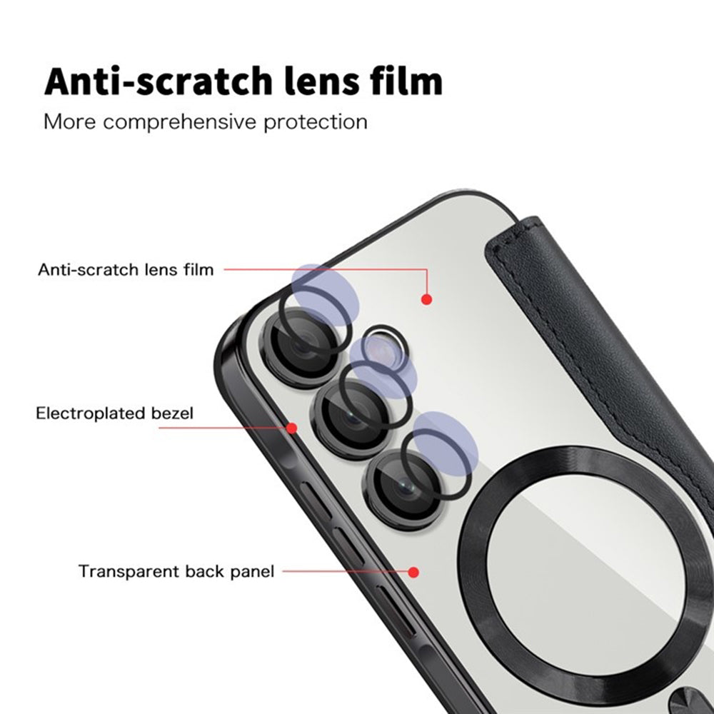 MagSafe-etui til Samsung Galaxy A55 5G A556, Techsuit, SmartMag Book, Sort