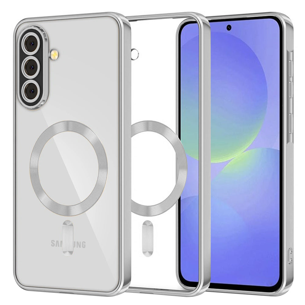 MagSafe-etui til Samsung Galaxy A56 A566 / A36 A366, Techsuit, Luxury Crystal, Sølv