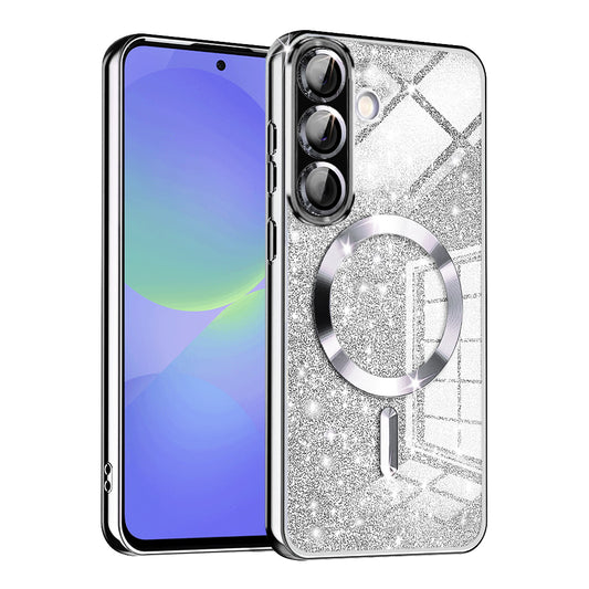 MagSafe-etui til Samsung Galaxy A56 A566 / A36 A366, Techsuit, Luxury Glitter, Sølv