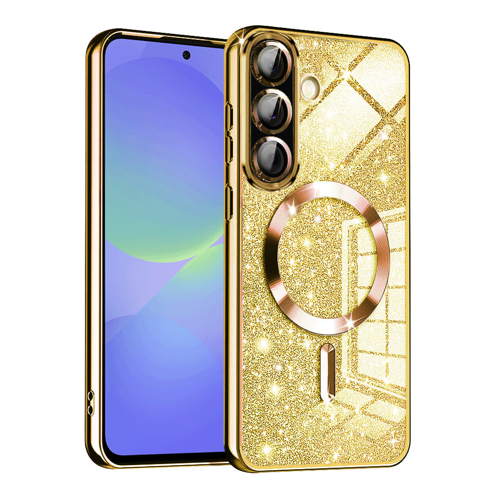 MagSafe-etui til Samsung Galaxy A56 A566 / A36 A366, Techsuit, Luxury Glitter, Guld