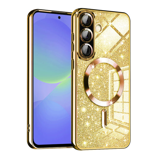 MagSafe-etui til Samsung Galaxy A56 A566 / A36 A366, Techsuit, Luxury Glitter, Guld