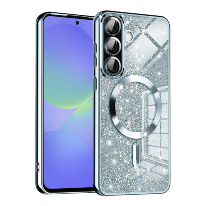 MagSafe-etui til Samsung Galaxy A56 A566 / A36 A366, Techsuit, Luxury Glitter, Blå