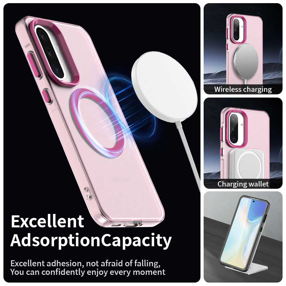 MagSafe-etui til Samsung Galaxy A56 A566, Techsuit, CandyCase, Lyserød