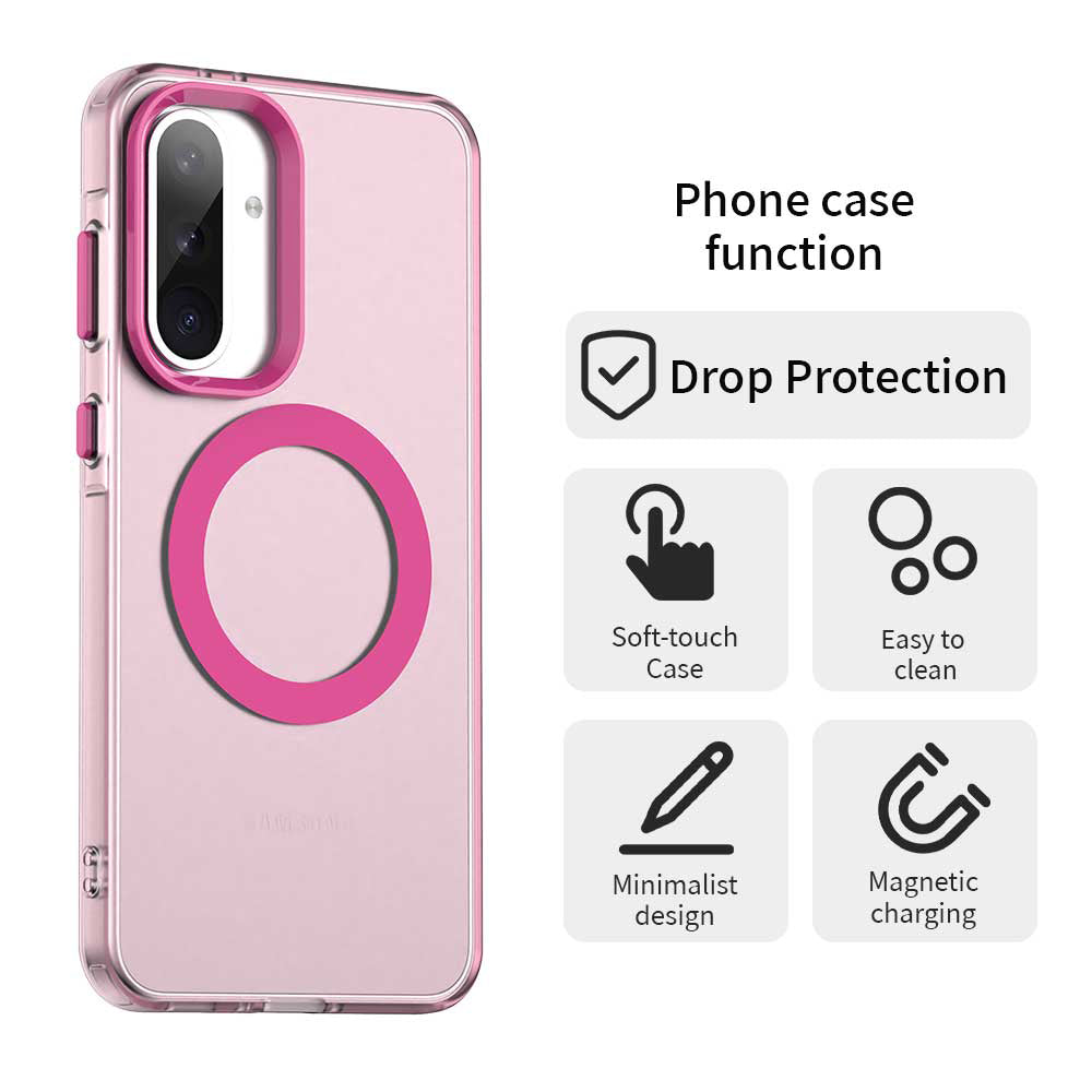 MagSafe-etui til Samsung Galaxy A56 A566, Techsuit, CandyCase, Lyserød