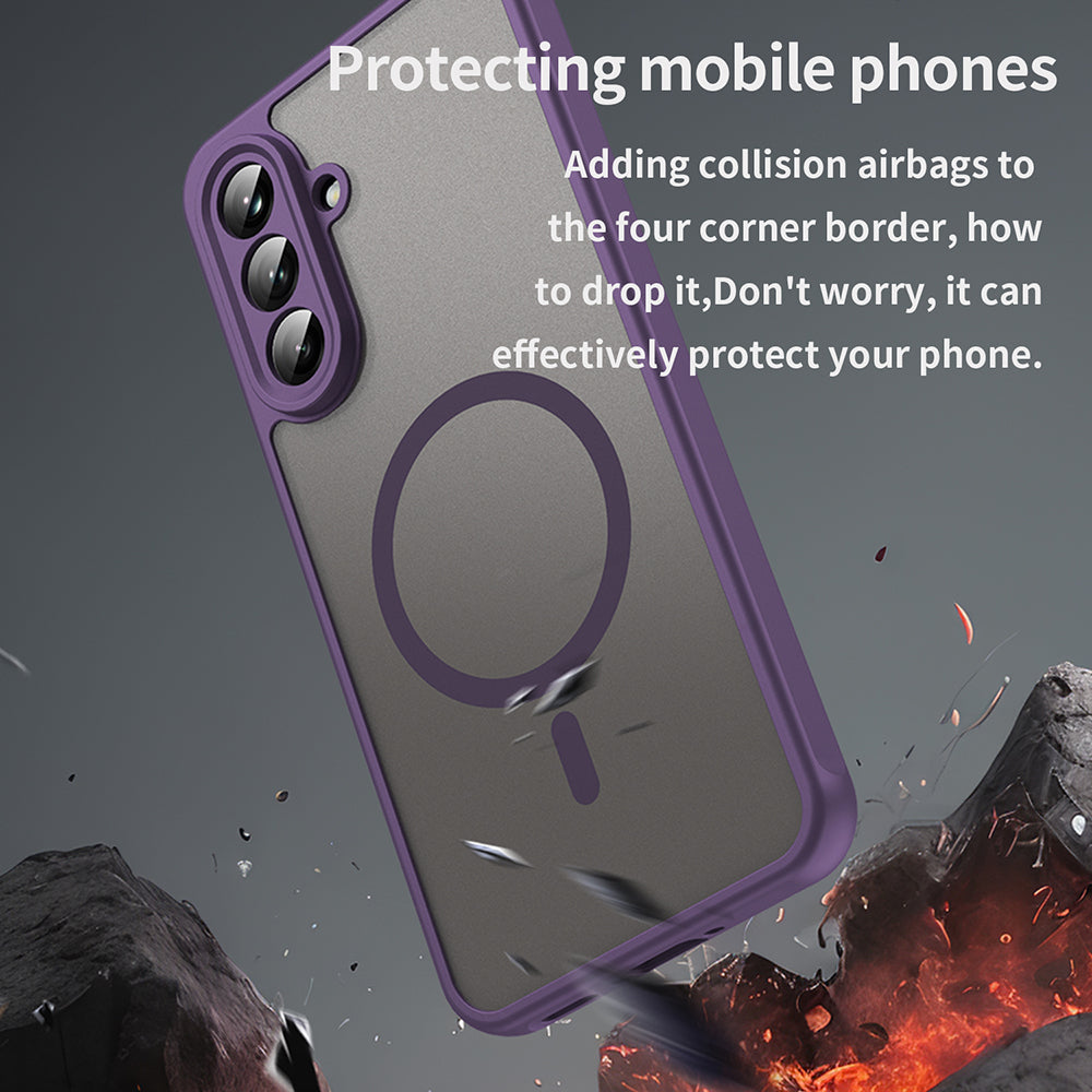 MagSafe Case for Samsung Galaxy A56 A566, Techsuit, HaloFrost II, Purple