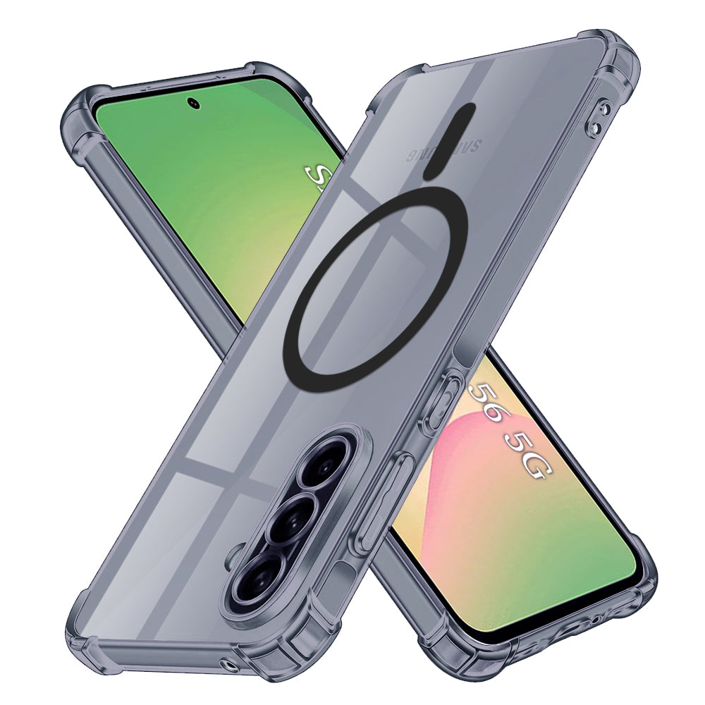 MagSafe Case for Samsung Galaxy A56 A566, Techsuit, Shockproof Clear, Smoke