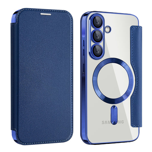 MagSafe Case for Samsung Galaxy A56 A566, Techsuit, SmartMag Book, Blue