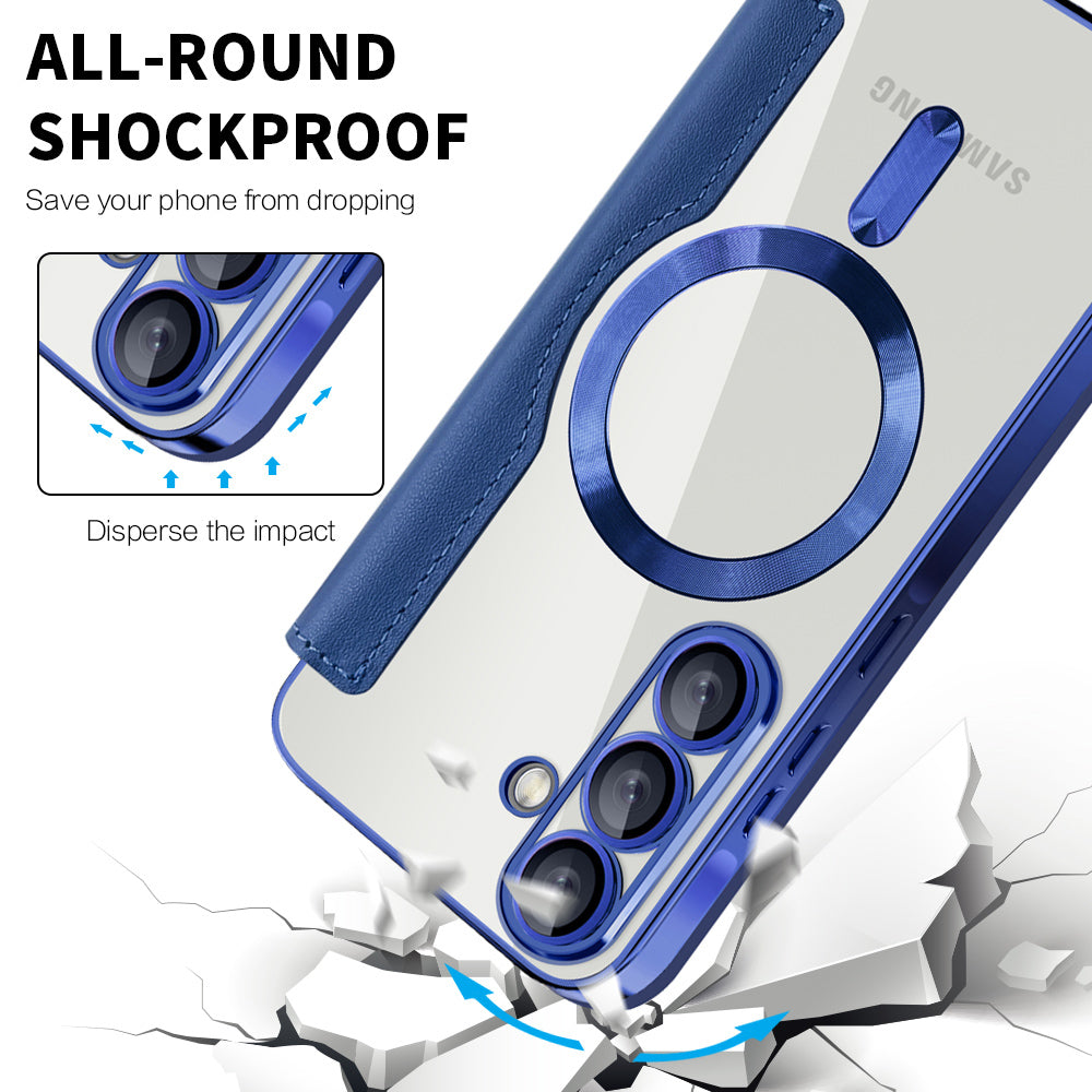 MagSafe-etui til Samsung Galaxy A56 A566, Techsuit, SmartMag Book, Blå