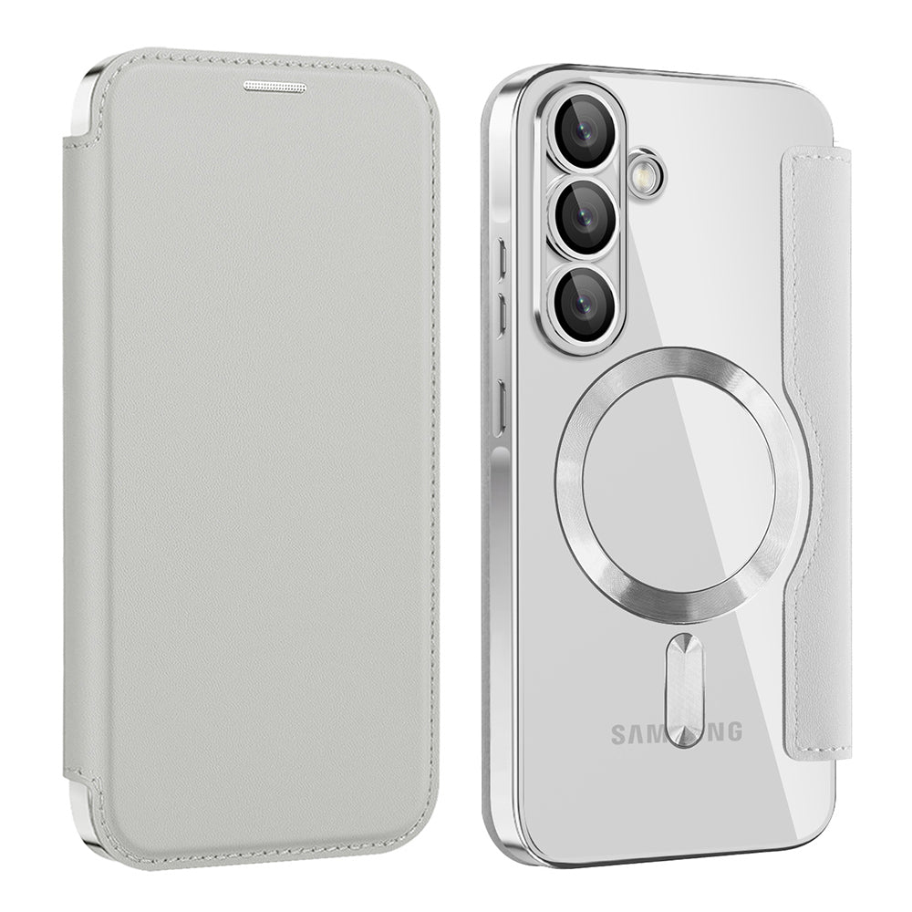 MagSafe-etui til Samsung Galaxy A56 A566, Techsuit, SmartMag Book, Grå