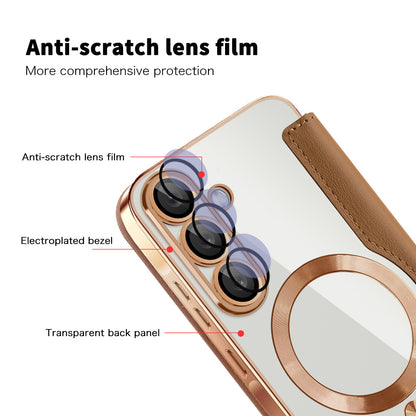 MagSafe-etui til Samsung Galaxy A56 A566, Techsuit, SmartMag Book, Brun