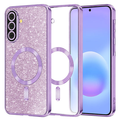 MagSafe-etui til Samsung Galaxy A57 5G, Techsuit, Luxury Glitter, Lys lilla