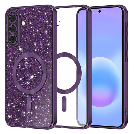 MagSafe-etui til Samsung Galaxy A57 5G, Techsuit, Luxury Glitter, Mørk Lilla