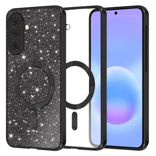 MagSafe-etui til Samsung Galaxy A57 5G, Techsuit, Luxury Glitter, Sort