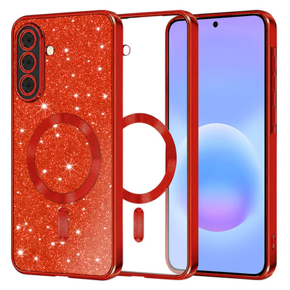 MagSafe Case for Samsung Galaxy A57 5G, Techsuit, Luxury Glitter, Red