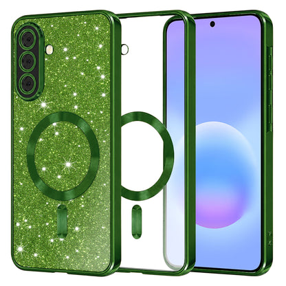 MagSafe-etui til Samsung Galaxy A57 5G, Techsuit, Luxury Glitter, Mørkegrøn