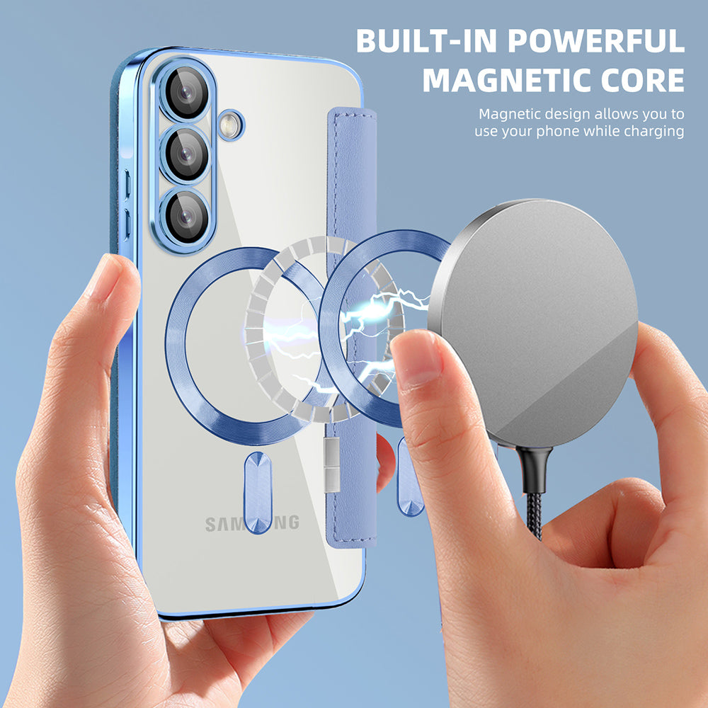 MagSafe Case for Samsung Galaxy A57 5G, Techsuit, SmartMag Book, Blue