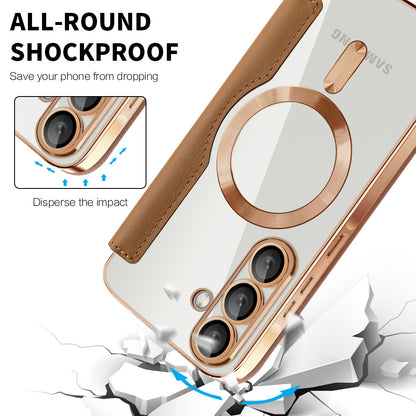 MagSafe cover til Samsung Galaxy A57 5G, Techsuit, SmartMag Book, Brun