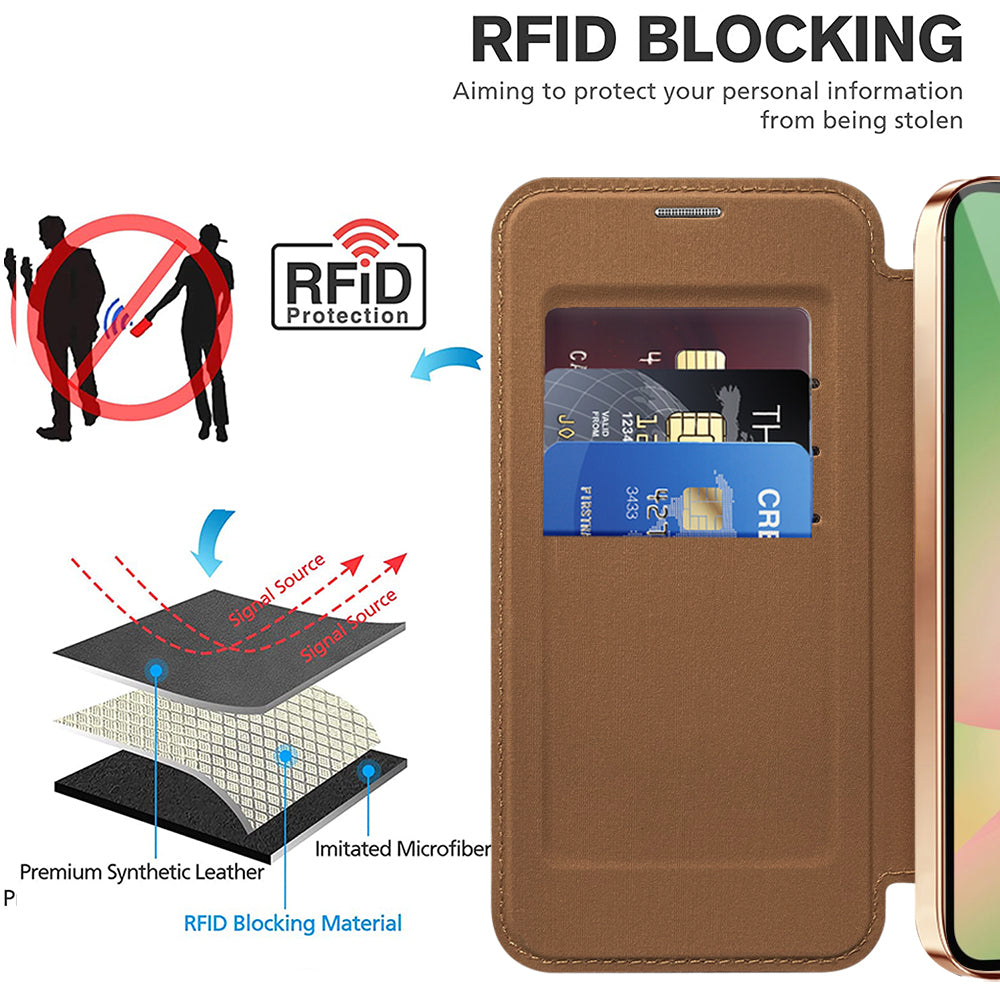 MagSafe cover til Samsung Galaxy A57 5G, Techsuit, SmartMag Book, Brun