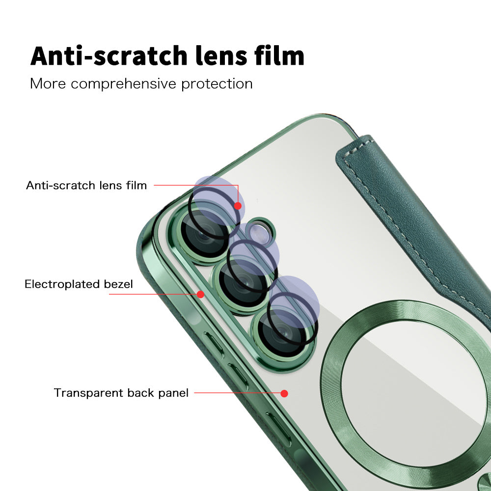 MagSafe cover til Samsung Galaxy A57 5G, Techsuit, SmartMag Book, Grøn