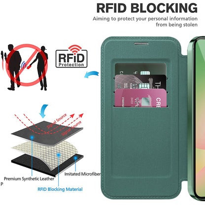 MagSafe cover til Samsung Galaxy A57 5G, Techsuit, SmartMag Book, Grøn