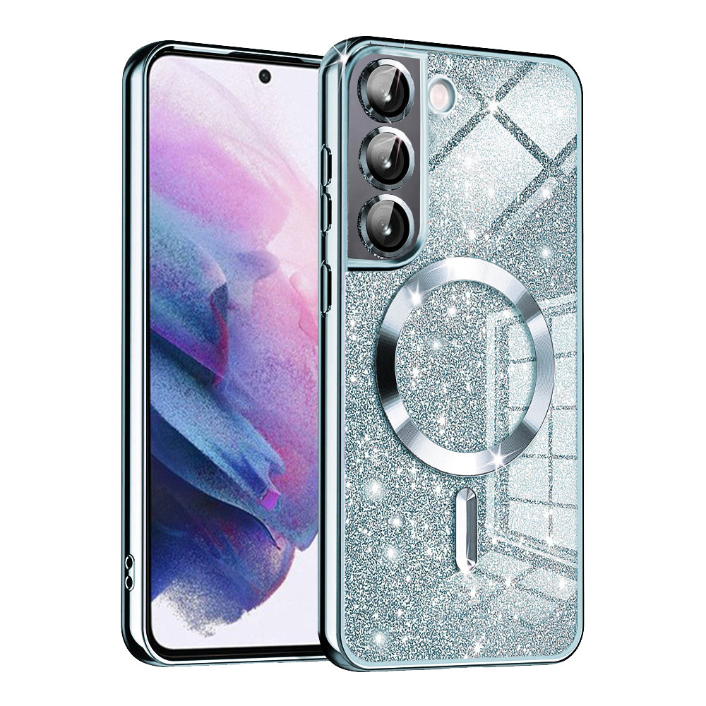 MagSafe-etui til Samsung Galaxy S21 5G G991, Techsuit, Luxury Glitter, Blå