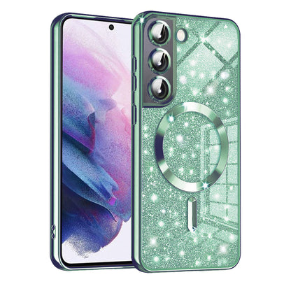 MagSafe-etui til Samsung Galaxy S21 5G G991, Techsuit, Luxury Glitter, Lysegrøn