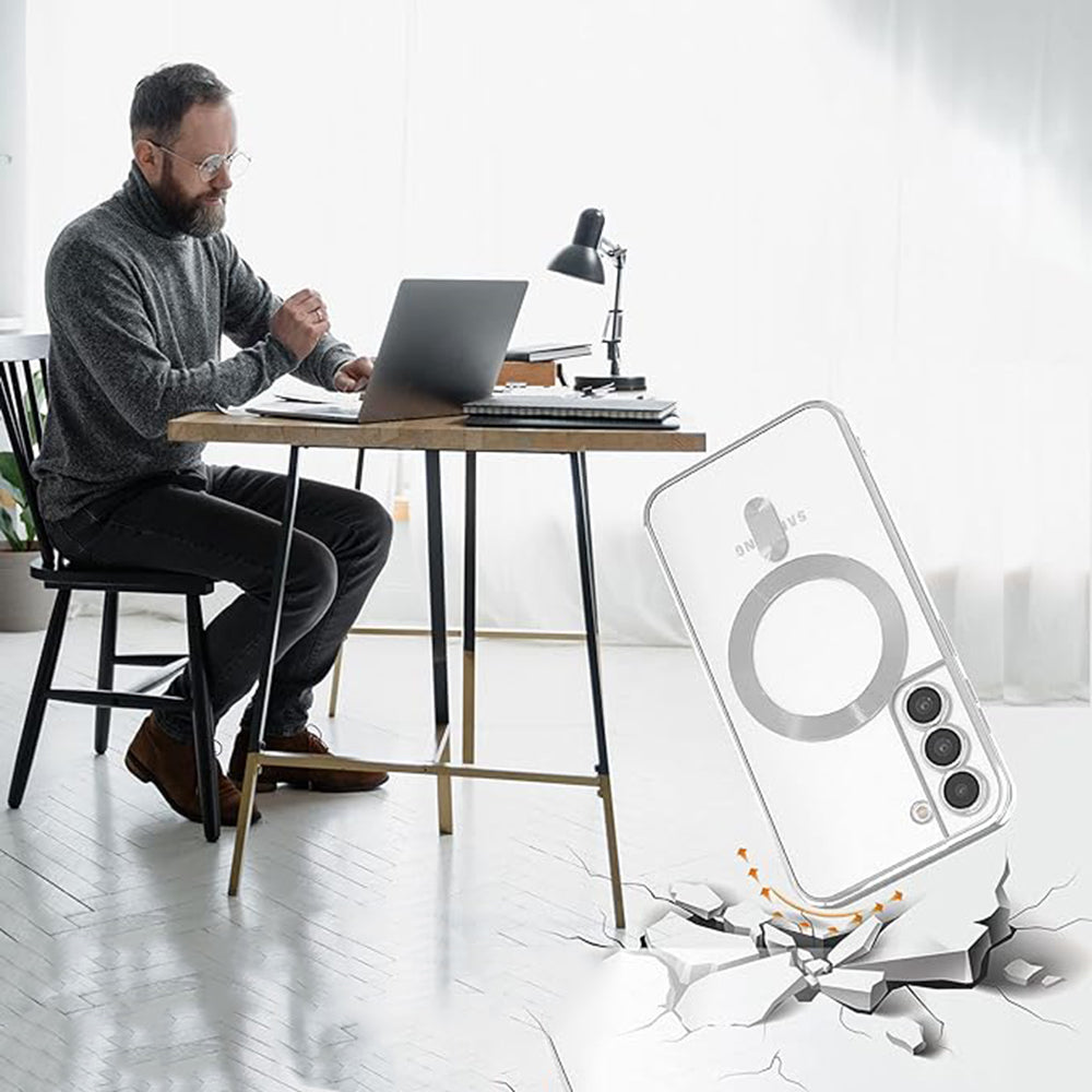 MagSafe-etui til Samsung Galaxy S21 FE 5G G990, Techsuit, Luxury Crystal, Mørkeblå