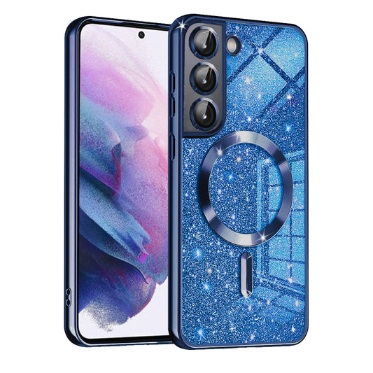 MagSafe-etui til Samsung Galaxy S21 FE 5G G990, Techsuit, Luxury Glitter, Mørkeblå